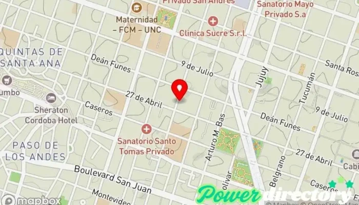 mapa de Consultorio Arrigoni Fisioterapeuta, Osteópata en Córdoba