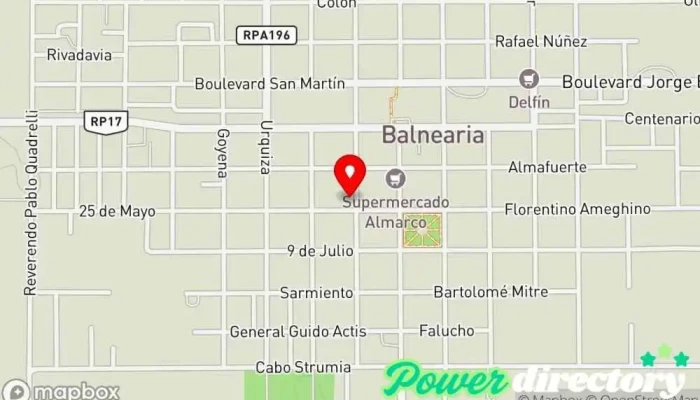 mapa de Consultorio de Kinesiologia Oficina médica en Balnearia