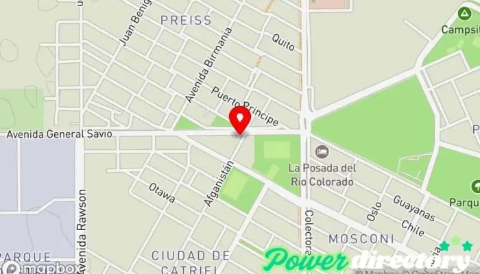 mapa de Consultorio de Kinesiología RUKALAF Médico, Centro de rehabilitación en Catriel