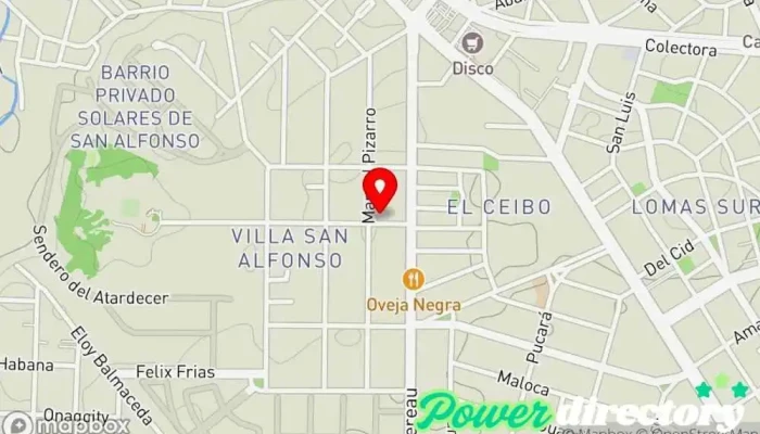 mapa de Consultorio integral de Salud Kinesiólogo, Centro de depilación láser, Psicólogo en Villa Allende