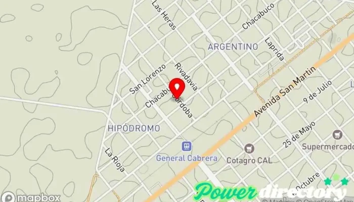 mapa de Consultorio Marito Rivera Kinesiólogo en Gral. Cabrera