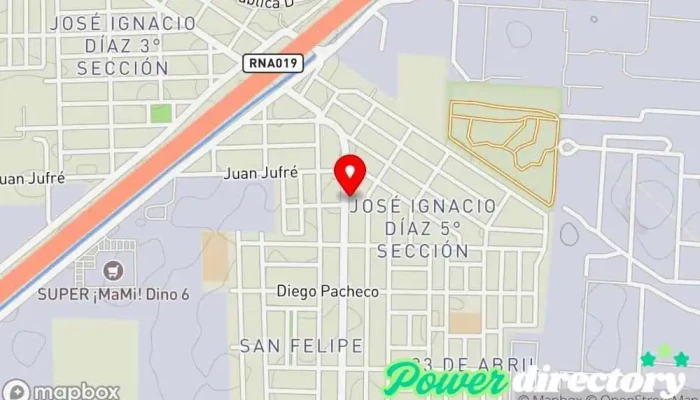 mapa de Consultorio Odontológico y Fisiokinesico Fisioterapeuta en Córdoba