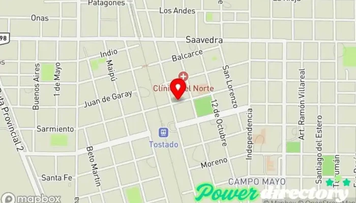 mapa de Coop. Telefónica de Tostado Proveedor de servicios de Internet en Tostado