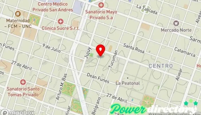 mapa de Cooperadora de Trabajadores Agencia de préstamos en Córdoba