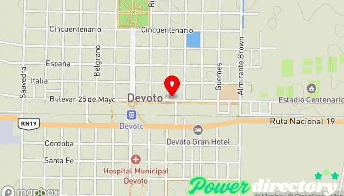 mapa de Cooperativa Agropecuaria Productores Y Consumidores Limitada Oficinas de empresa en Devoto