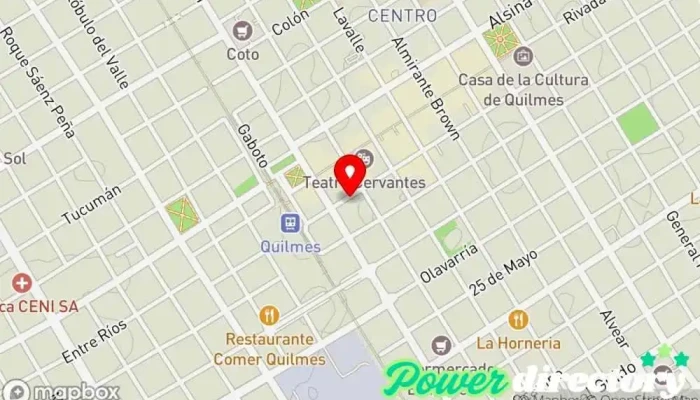 mapa de Cooperativa de Crédito, Consumo y Servicios Sociales La Plata Ltda. Institución financiera en Quilmes