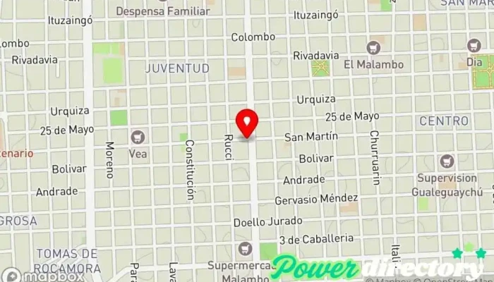 mapa de Cooperativa de Crédito Gualeguaychú Ltda. Cooperativa de ahorro y crédito en Gualeguaychú