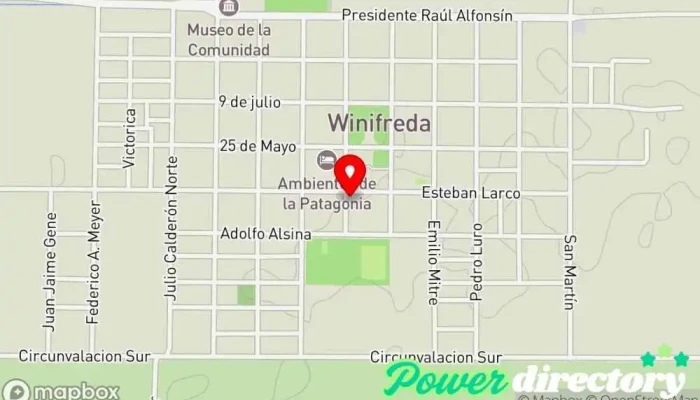 mapa de Cooperativa de Electricidad de Winifreda Oficinas de empresa en Winifreda