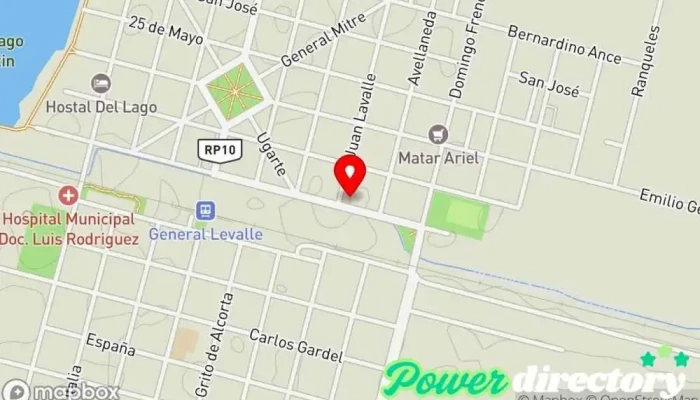 mapa de Cooperativa de Electricidad y Aguas Corrientes de General Levalle Limitada Oficina de la Administración en Gral. Levalle