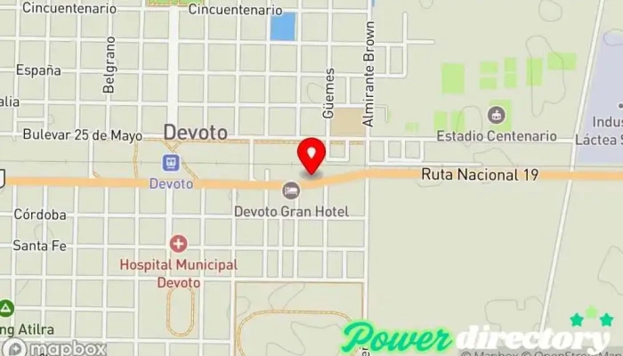 mapa de Cooperativa De Obras Y Servicios Públicos De Devoto Limitada Oficinas de empresa en Devoto