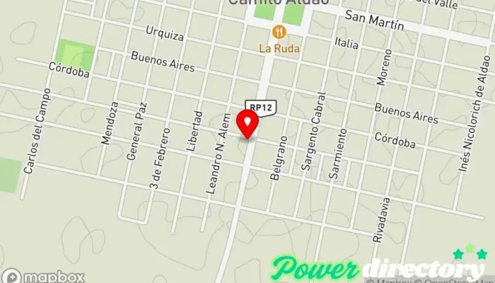 mapa de COOPERATIVA DE PROVISIÓN DE ELECTRICIDAD, OTROS SERVICIOS PÚBLICOS Y VIVIENDA LTDA. DE CAMILO ALDAO Cooperativa de viviendas en Camilo Aldao