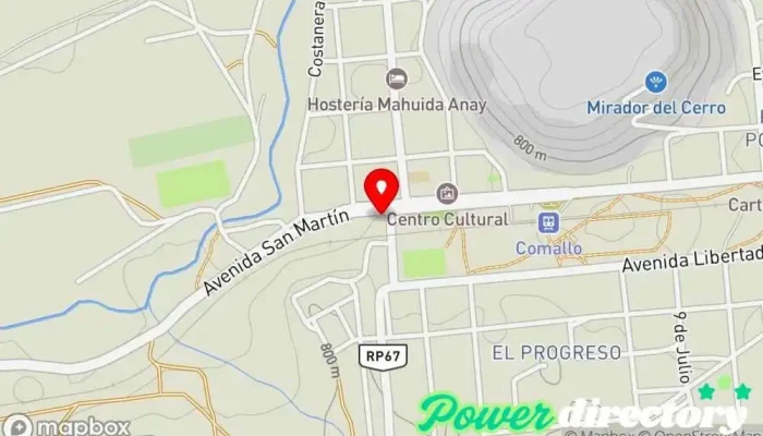 mapa de Cooperativa De Telefonos Y Otros Servicios Publicos De Comallo Ltda. Central telefónica en Comallo