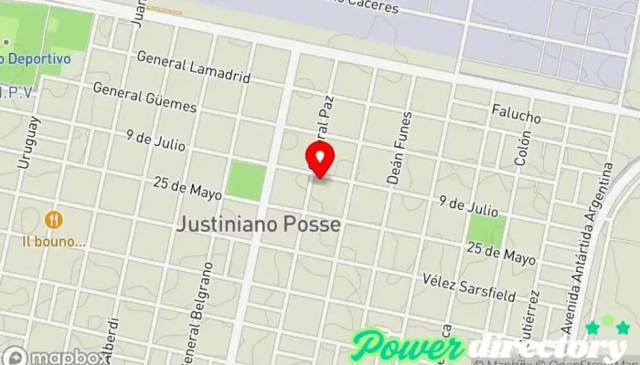 mapa de Cooperativa Eléctrica Justiniano Posse Cba Compañía eléctrica en Justiniano Posse