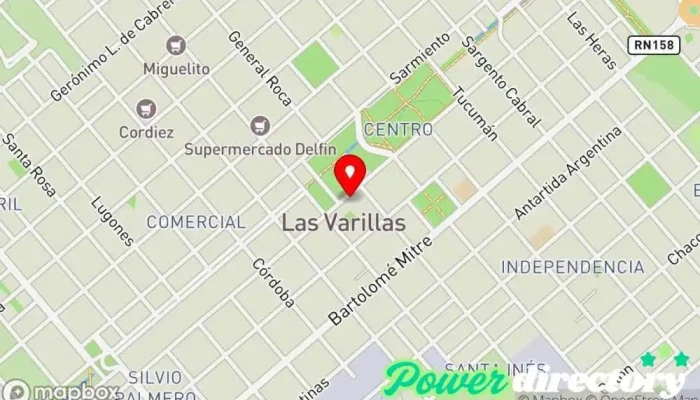 mapa de Cooperativa Energía Eléctrica Y Otros Servicios Públicos Las Varillas Ltda. Compañía eléctrica en Las Varillas