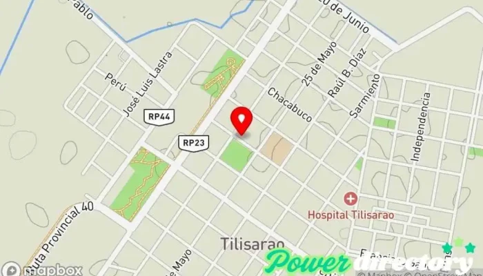mapa de COOPIM Cooperativa de Provisión de Servicios Públicos, Asistenciales, Vivienda y Crédito Tilisarao LTDA. Organización de servicios sociales en Tilisarao