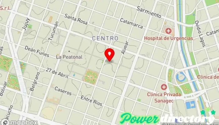 mapa de Corefin Agencia de préstamos en Córdoba