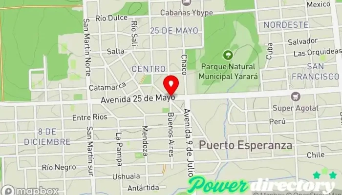 mapa de Corefin Agencia de préstamos en Puerto Esperanza