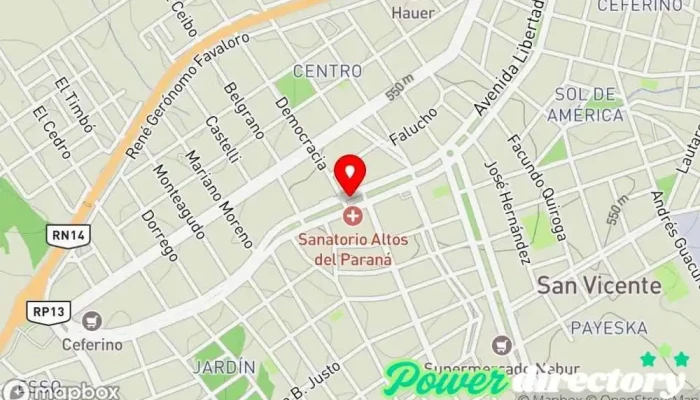mapa de Corefin Agencia de préstamos en San Vicente
