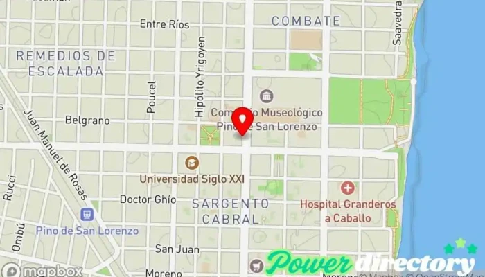 mapa de Corefin Agencia de préstamos en San Lorenzo