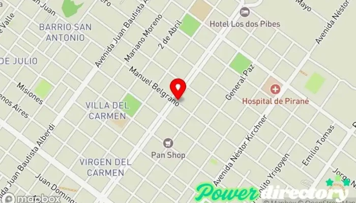 mapa de Corefin Agencia de préstamos en Pirané