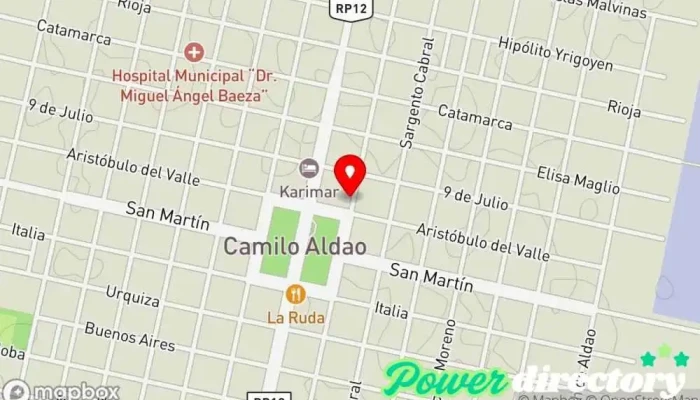 mapa de Correo Argentino - Sucursal Camilo Aldao Oficina de correos, Servicio postal en Camilo Aldao