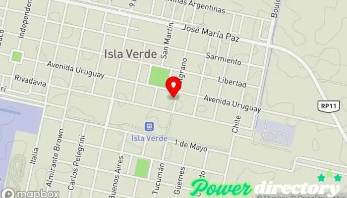 mapa de Correo Argentino - Sucursal Isla Verde Oficina de correos, Servicio postal en Isla Verde
