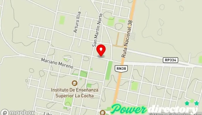 mapa de Correo Argentino - Sucursal La Cocha Oficina de correos, Servicio postal en La Cocha