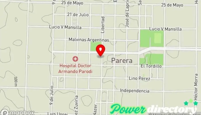 mapa de Correo Argentino - Sucursal Parera Oficina de correos en Parera
