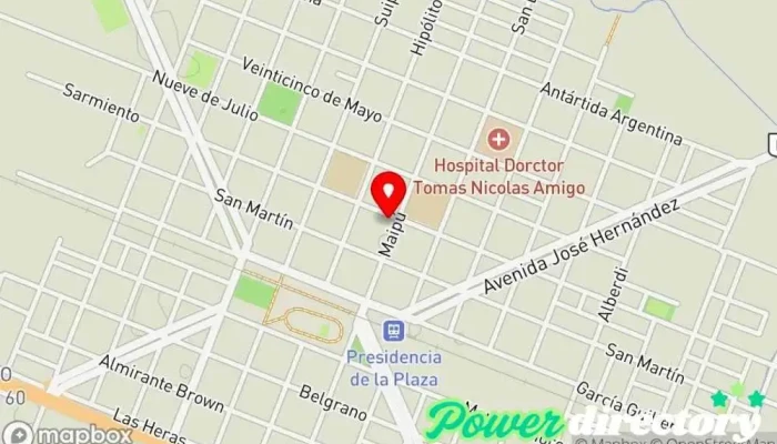 mapa de Correo Argentino - Sucursal Pcia. De La Plaza Oficina de correos en Presidencia de la Plaza
