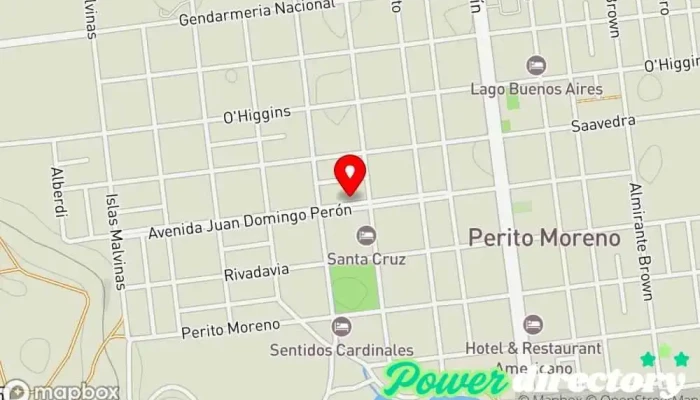 mapa de Correo Argentino - Sucursal Perito Moreno Oficina de correos, Servicio postal en Perito Moreno