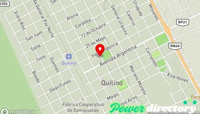 mapa de Correo Argentino - Sucursal Quilino Oficina de correos en Quilino