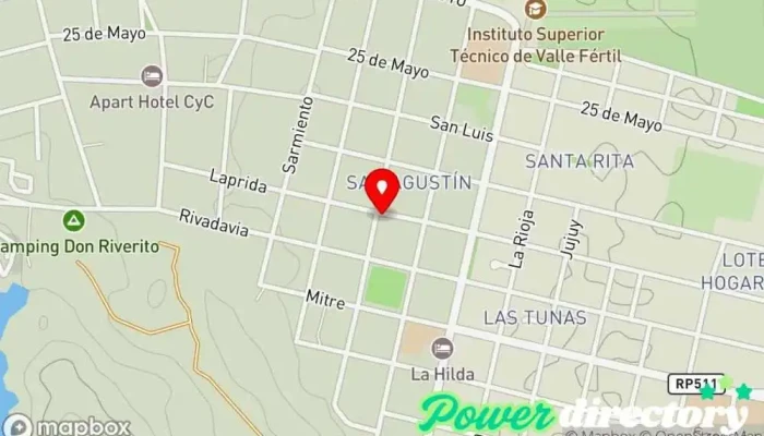 mapa de Correo Argentino - Sucursal Valle Fértil Oficina de correos en Villa San Agustín