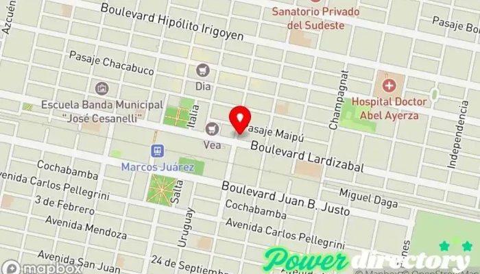 mapa de Coyspu Cooperativa De Obras Y Servicios Públicos De Marcos Juárez Ltda Compañía suministradora de agua en Marcos Juárez