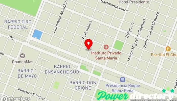 mapa de CPCE Chaco, delegación Sáenz Peña Institución financiera en Sáenz Peña