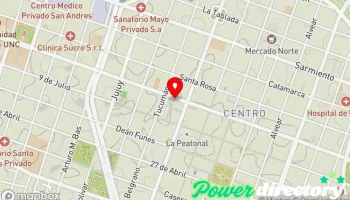 mapa de Credicentro Sa Institución financiera, Agencia de préstamos en Córdoba