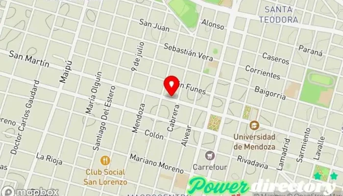 mapa de CREDIL Institución financiera, Cooperativa de ahorro y crédito, Agencia de préstamos en Río Cuarto