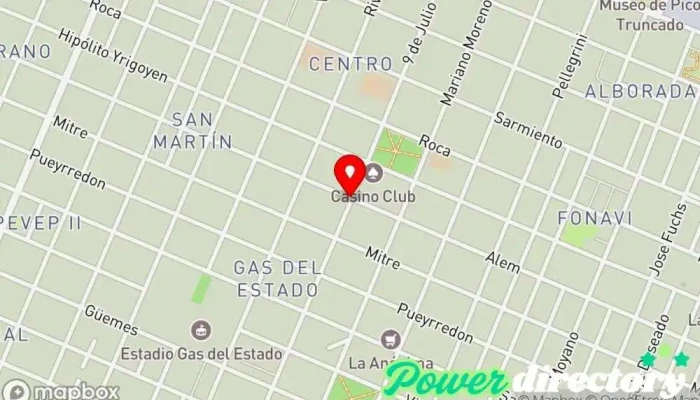 mapa de CREDIL Préstamos en efectivo Institución financiera en Pico Truncado