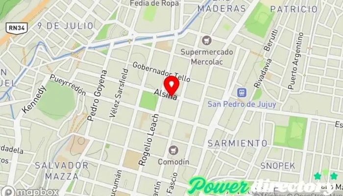 mapa de Credimas Institución financiera en San Pedro de Jujuy