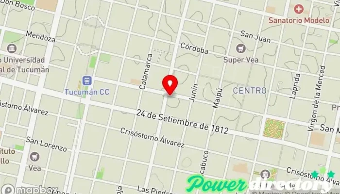 mapa de Credimas S.A. Institución financiera en San Miguel de Tucumán