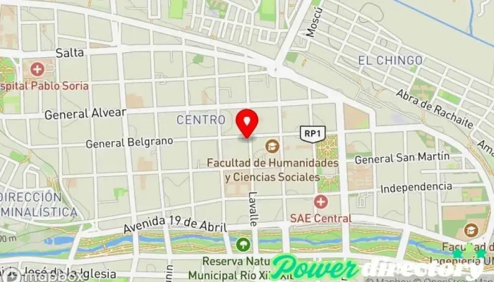 mapa de Crédito Argentino Institución financiera, Agencia de préstamos en San Salvador de Jujuy