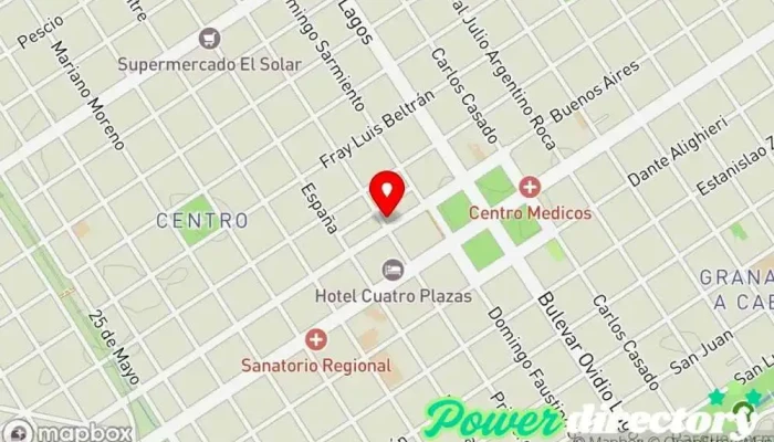 mapa de Credito Argentino Institución financiera en Casilda