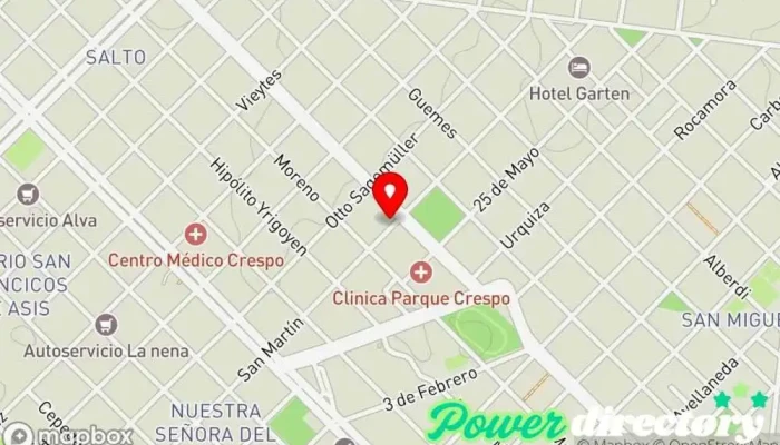 mapa de Crédito Argentino Institución financiera en Crespo