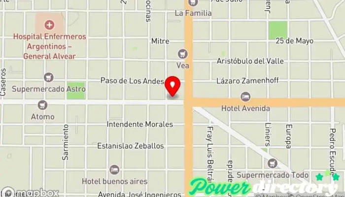 mapa de Crédito Argentino Institución financiera en Gral. Alvear
