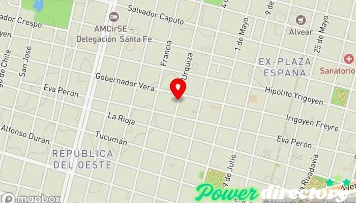 mapa de Crédito Argentino Institución financiera en Santa Fe de la Vera Cruz