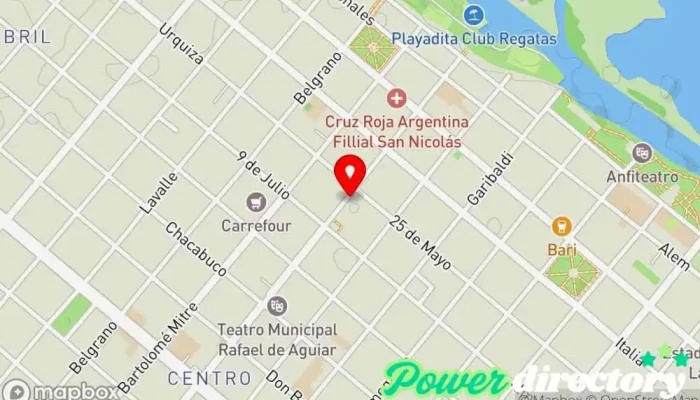 mapa de Crédito Argentino Institución financiera en San Nicolás de Los Arroyos