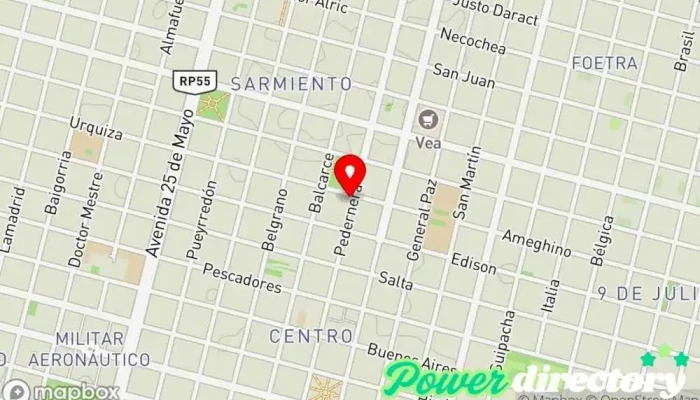 mapa de Crédito Argentino Institución financiera en Villa Mercedes