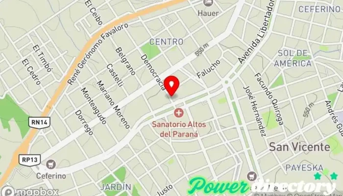 mapa de Crédito Ya del Litoral Agencia de préstamos en San Vicente