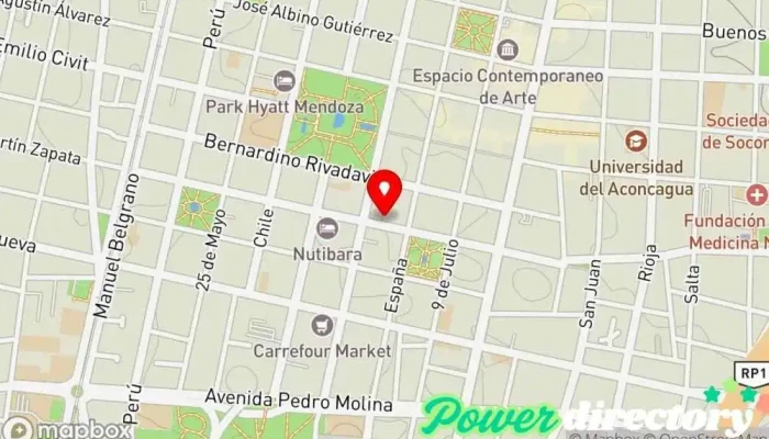 mapa de Creditos.com.ar. Institución financiera en Mendoza