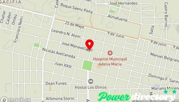 mapa de CTAM (Cooperativa Telefónica de Adelia María Ltda.) Proveedor de servicios de telecomunicaciones en Adelia Maria