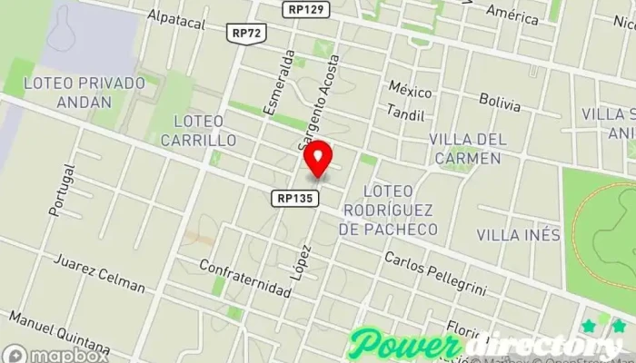 mapa de Del Libano centro fisiokinesico Kinesiólogo en Rivadavia